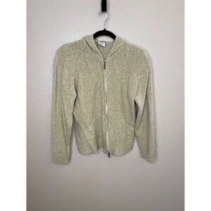 Columbia Womens XCO‎ Knit Full-Zip Hooded Sweater L Tan Heathered Warm Casual
